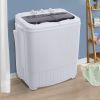 Compact Twin Tub with Built-in Drain Pump XPB35-ZK35 14.3(7.7 6.6)lbs Semi-automatic Gray Cover Washing Machine