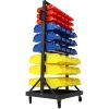 90 Parts Bin Shelving Storage Organizer with Locking Wheels for Shop Garage and Home