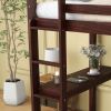 Twin Loft Bed with built-in desk,Espresso