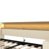 Twin Size Daybed with Trundle, Upholstered Daybed with Charging Station and LED Lights, Beige (Expect arrive date:May 20th.)