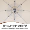 11 ft. Octagon Aluminum 360-Degree Cantilever Patio Umbrella with Umbrella Cover