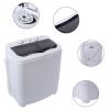 Compact Twin Tub with Built-in Drain Pump XPB35-ZK35 14.3(7.7 6.6)lbs Semi-automatic Gray Cover Washing Machine