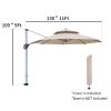 11 ft. Octagon Aluminum 360-Degree Cantilever Patio Umbrella with Umbrella Cover